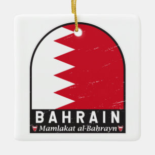 Bahrain Flag Emblem gestört Vintag Keramikornament