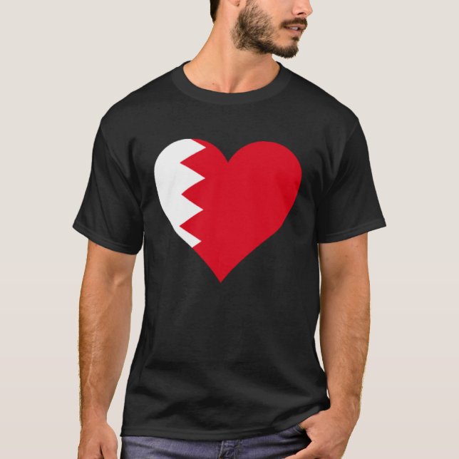 Bahrain Flag Heart Bahrain Gifts Love Bahrain T-Shirt (Vorderseite)