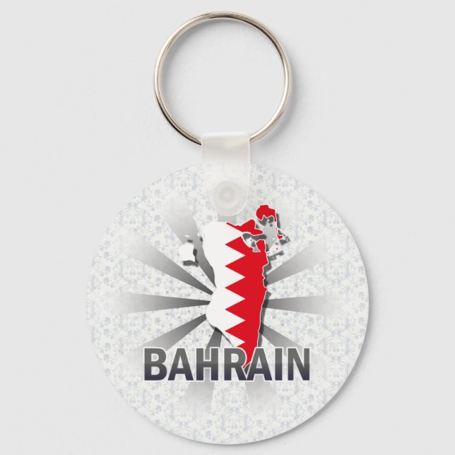 Bahrain Flag Karte 2.0 Schlüsselanhänger (Vorderseite)