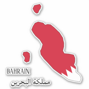 Bahrain Flag Karte Patriotic Aufkleber