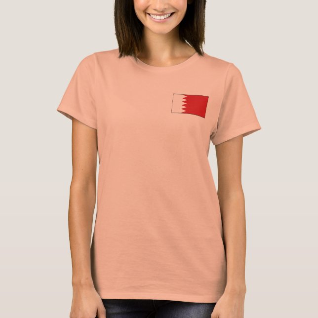 Bahrain Flag + Karte T - Shirt (Vorderseite)