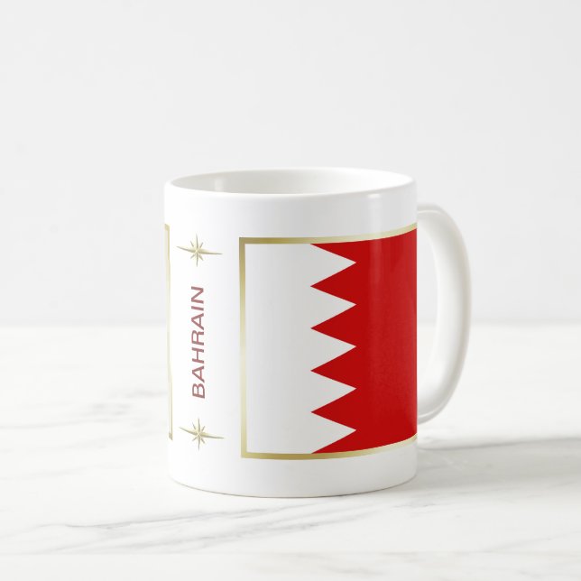 Bahrain Flag + Karte Tasse (VorderseiteRechts)