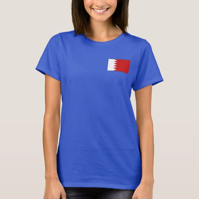 Bahrain Flag und Map dk T - Shirt (Vorderseite)