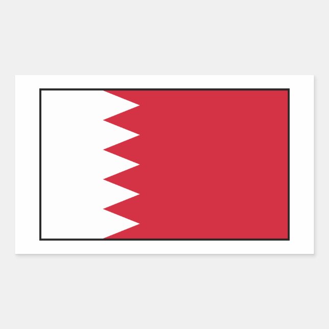 Bahrain - Flagge Bahrains Rechteckiger Aufkleber (Vorderseite)