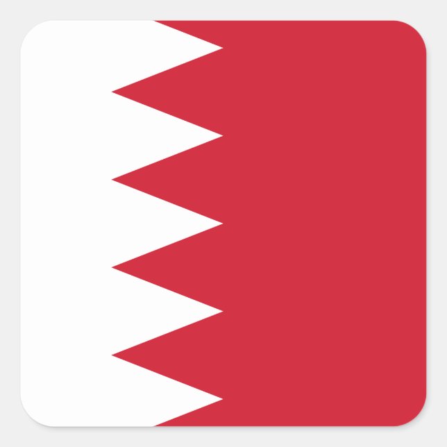 Bahrain-Flagge Quadratischer Aufkleber (Vorderseite)