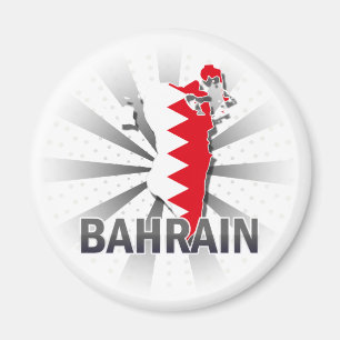 Bahrain-Flaggen-Karte 2,0 Magnet