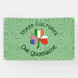 Bahrain Irland USA Kleeblatt Flag Personalisiert Banner