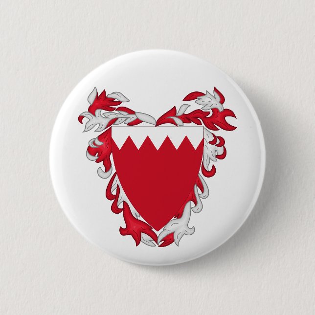Bahrain Landeswappen Symbol Emblem Flagge Button (Vorderseite)