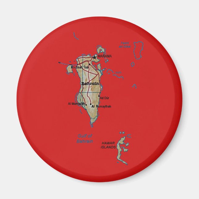 Bahrain Map Magnet (Vorne)