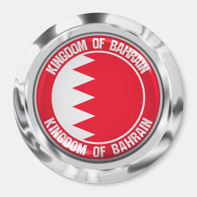 Bahrain Runde Emblem Magnet (Vorne)