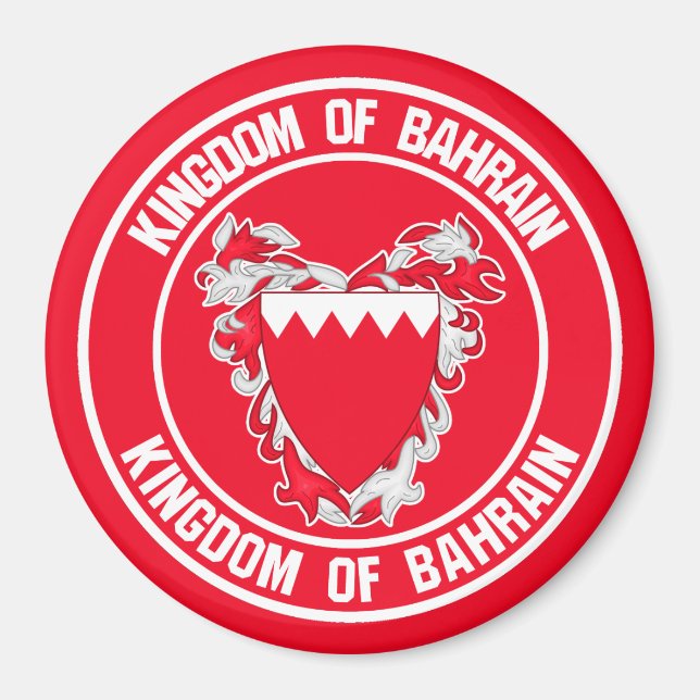 Bahrain Runde Emblem Magnet (Vorne)