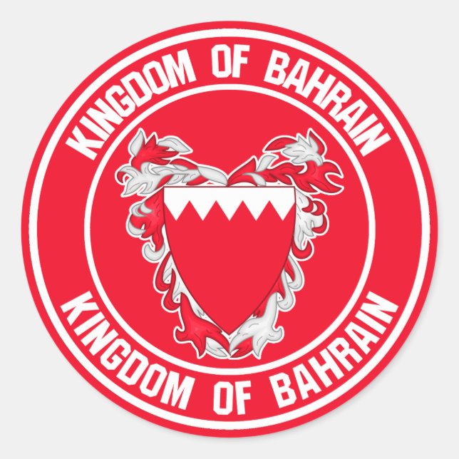 Bahrain Runde Emblem Runder Aufkleber (Vorderseite)