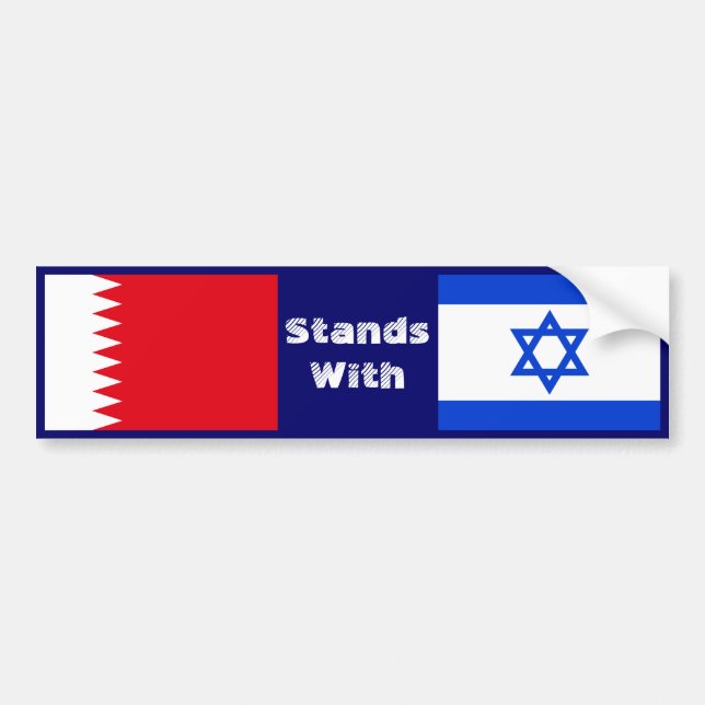 Bahrain steht mit dem israelischen Autoaufkleber (Vorne)