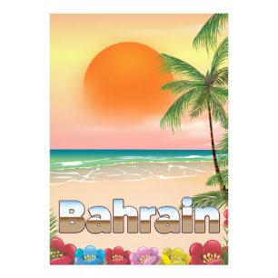 Bahrain-Strand-Reiseplakat Fotodruck