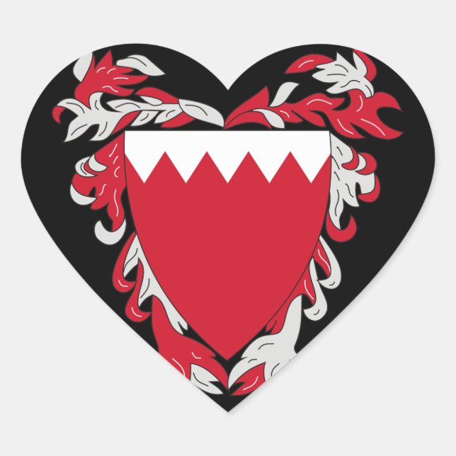 Bahrain-Symbol Herz-Aufkleber (Vorderseite)