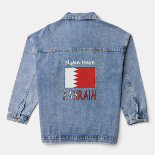 Bahrain und die Flagge Bahrains - Weißer Mensch Jeansjacke