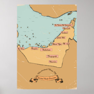 Bahrain Vintage-Reisekarte Poster