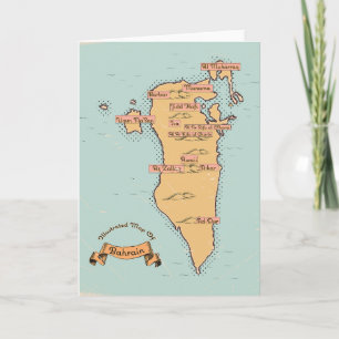 Bahrain Vintage Reiseplan Feiertagskarte