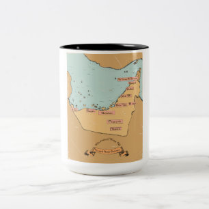 Bahrain Vintage Reiseplan Zweifarbige Tasse