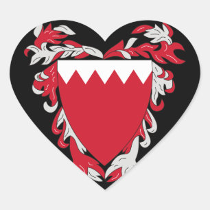 Bahrain-Wappen Herz-Aufkleber