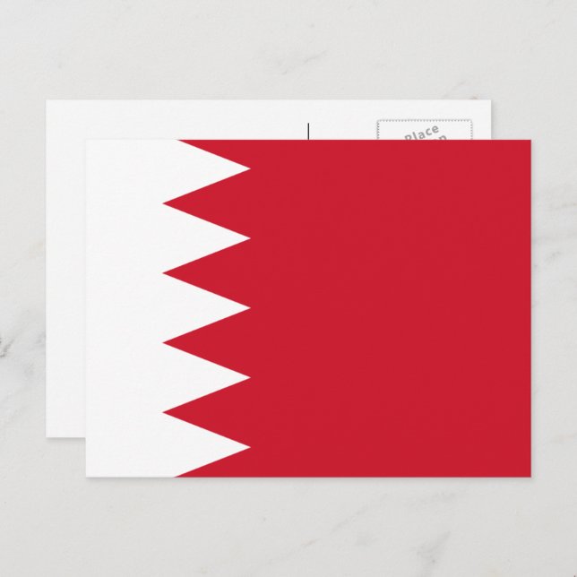 Bahraini-Flagge, Flagge Bahrains Postkarte (Vorne/Hinten)