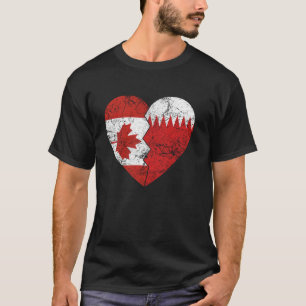 Bahrainisch Kanadische Flaggen Herz Kanada Bahrain T-Shirt