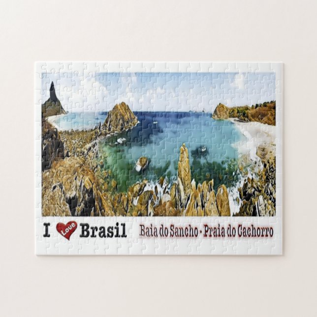 Baia do Sancho - I Liebe - Brasilien - Puzzle (Horizontal)
