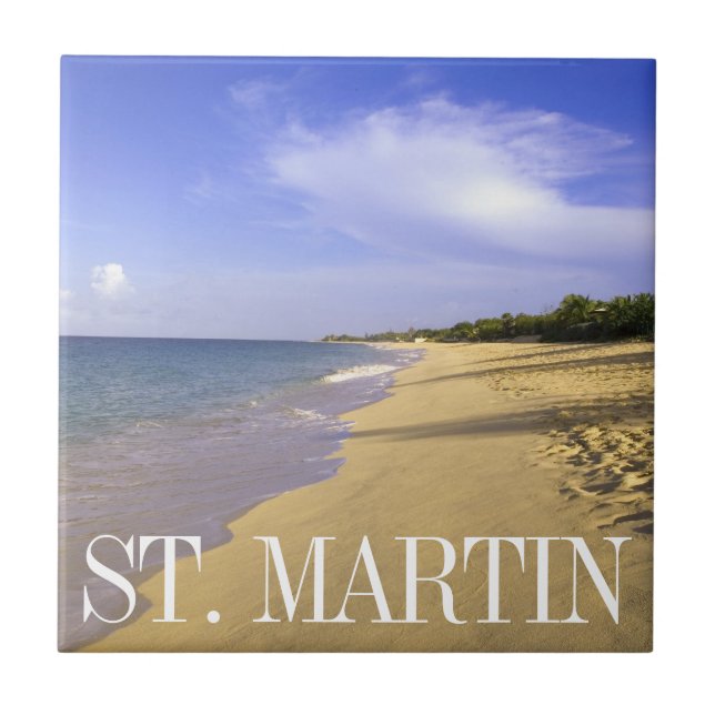 Baie Longue Long Bay Beach, St. Martin Fliese (Vorderseite)