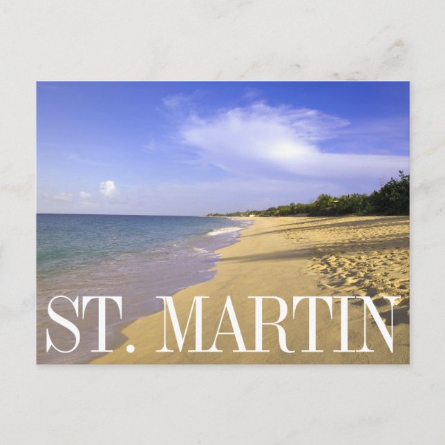 Baie Longue Long Bay Strand, St. Martin Postkarte (Vorderseite)