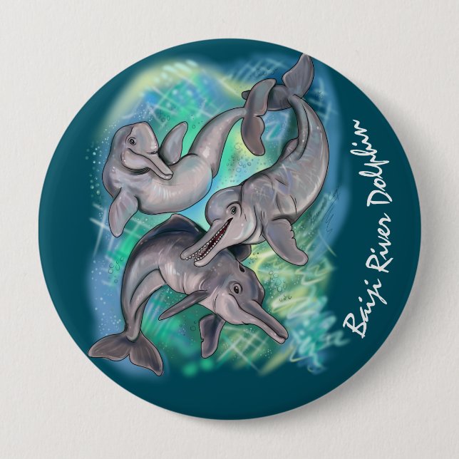 Baiji River Dolphin hat Echos verloren Button (Vorderseite)