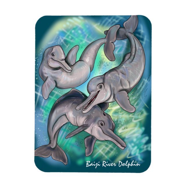 Baiji River Dolphin hat Echos verloren Magnet (Vertikal)