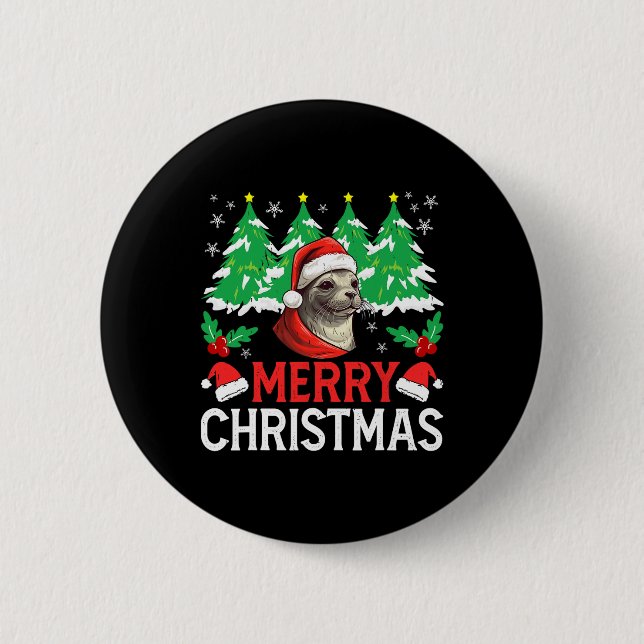 Baikal Siegel Weihnachten Pajama Kostüm für Weihna Button (Vorderseite)