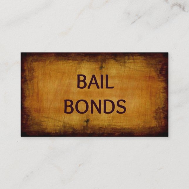 Bail Bonds Antike Visitenkarte (Vorderseite)
