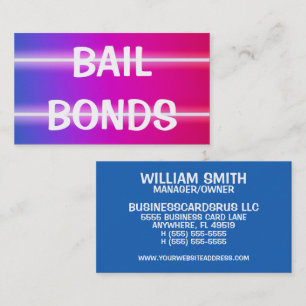 Bail Bonds - farbenfroh Visitenkarte