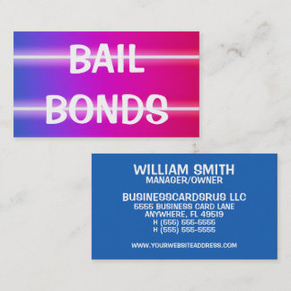 Bail Bonds - farbenfroh Visitenkarte