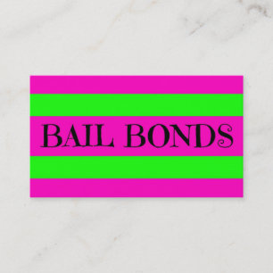 Bail Bonds Neon Colors Visitenkarte