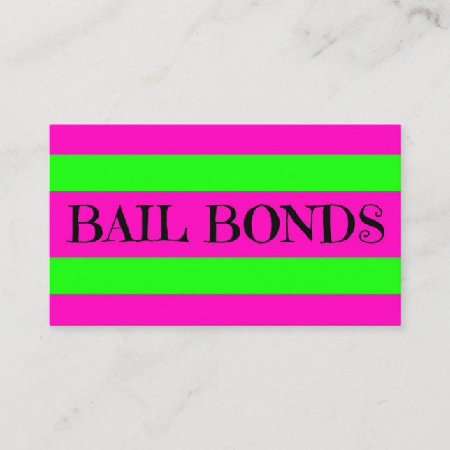 Bail Bonds Neon Colors Visitenkarte (Vorderseite)