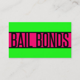 Bail Bonds Neongrüne und Hot-Pink-Visitenkarte Visitenkarte