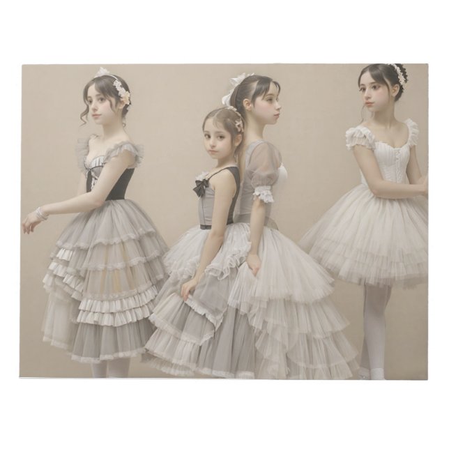 Bailarinas con trajes románticos notizblock (Vorderseite)