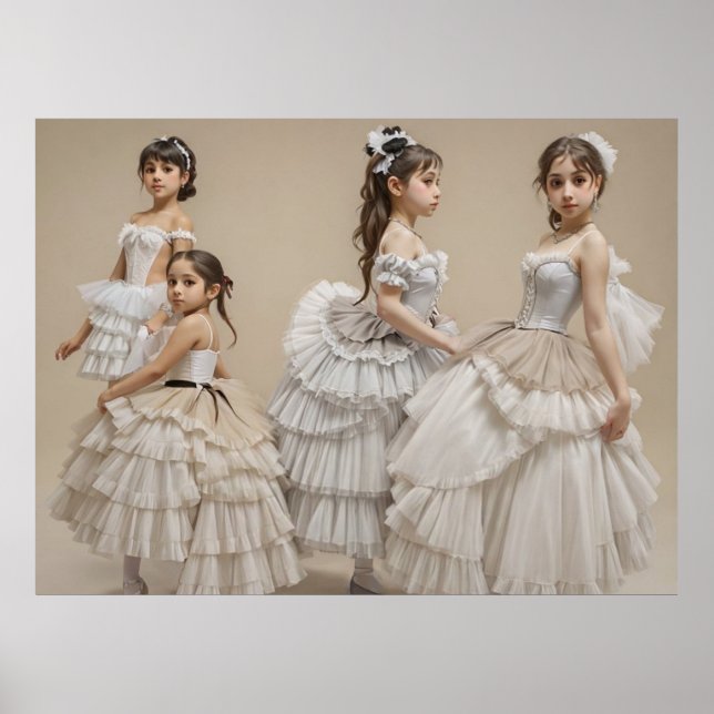 Bailarinas con trajes románticos  Poster (Vorne)