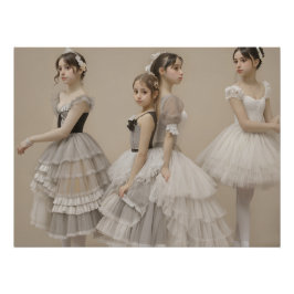 Bailarinas con trajes románticos poster