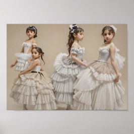 Bailarinas con trajes románticos Poster