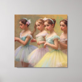 Bailarinas en el estilo de Degas en tonos suaves Leinwanddruck