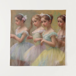 Bailarinas en el estilo de Degas en tonos suaves Wandteppich