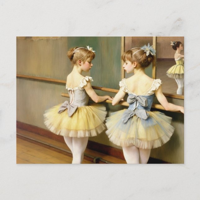 Bailarinas en sala de ensayo inspiradas por Degas Postkarte (Vorderseite)