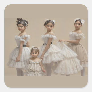 Bailarinas románticas quadratischer aufkleber