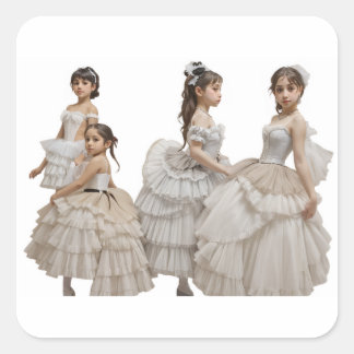 Bailarinas románticas quadratischer aufkleber