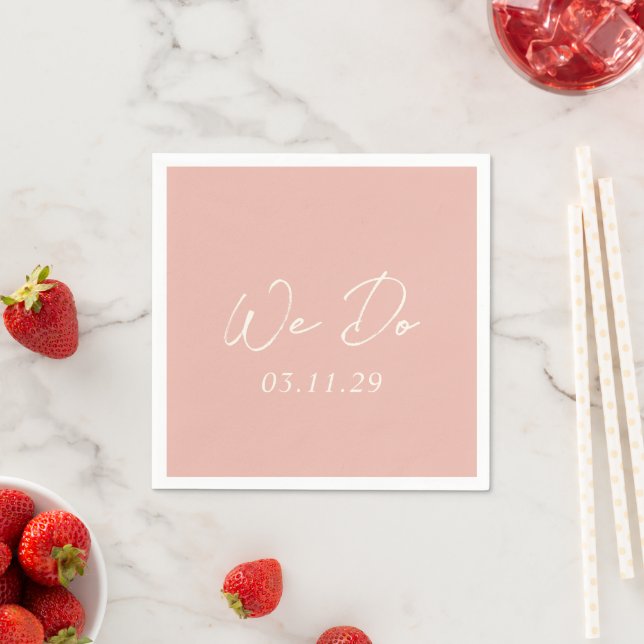 Bailee Peach Modern Wedding Serviette (Beispiel)