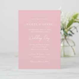 Bailee Pink Moderne Hochzeit Einladung