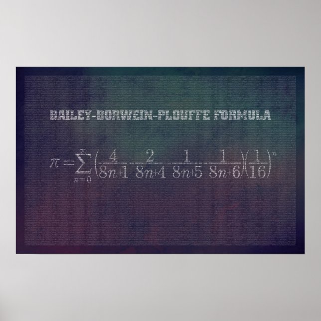 Bailey-Borwein-Plouffe Pi Formel - Math Poster (Vorne)